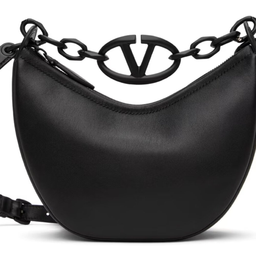 SOLD - NWT Valentino Black VLogo Moon Mini Bag